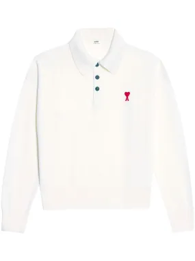 AMI Paris - Polo Mérinos white Ami de Coeur