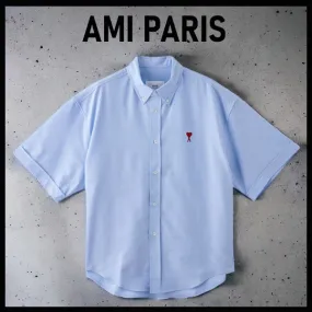 AMI PARIS  |Street Style Logo Designers Shirts