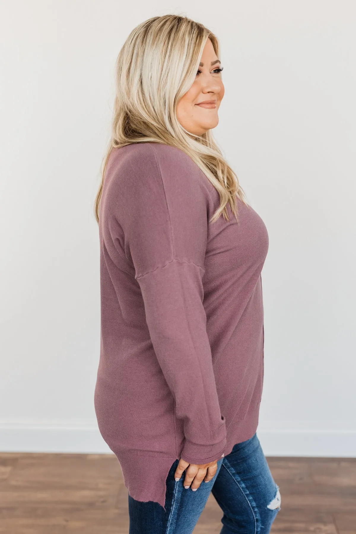 Angel On Earth V-Neck Sweater- Dark Lavender