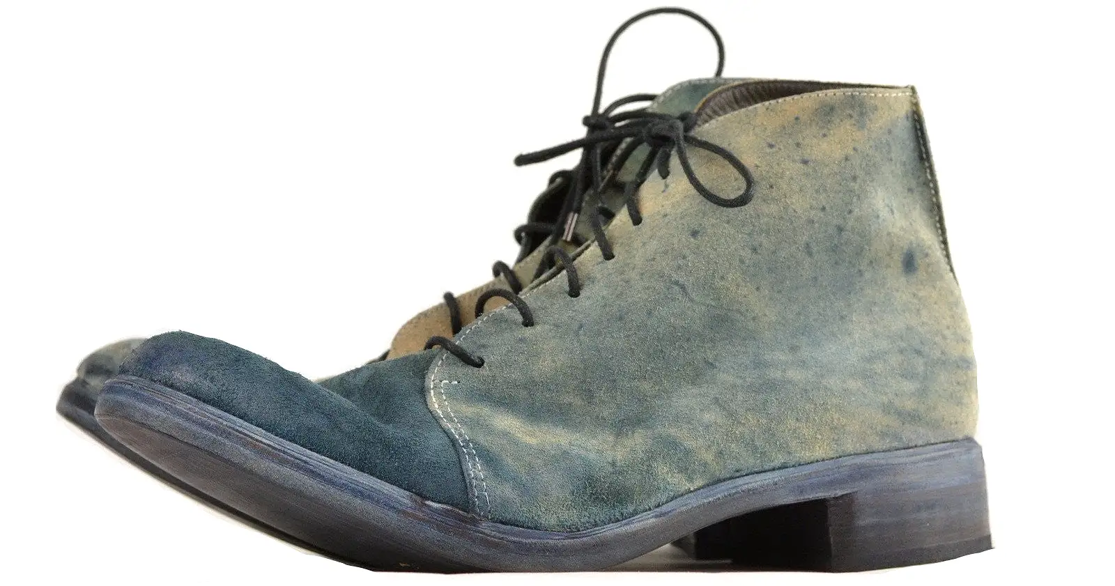 Asym derby boot  |  Reverse blue