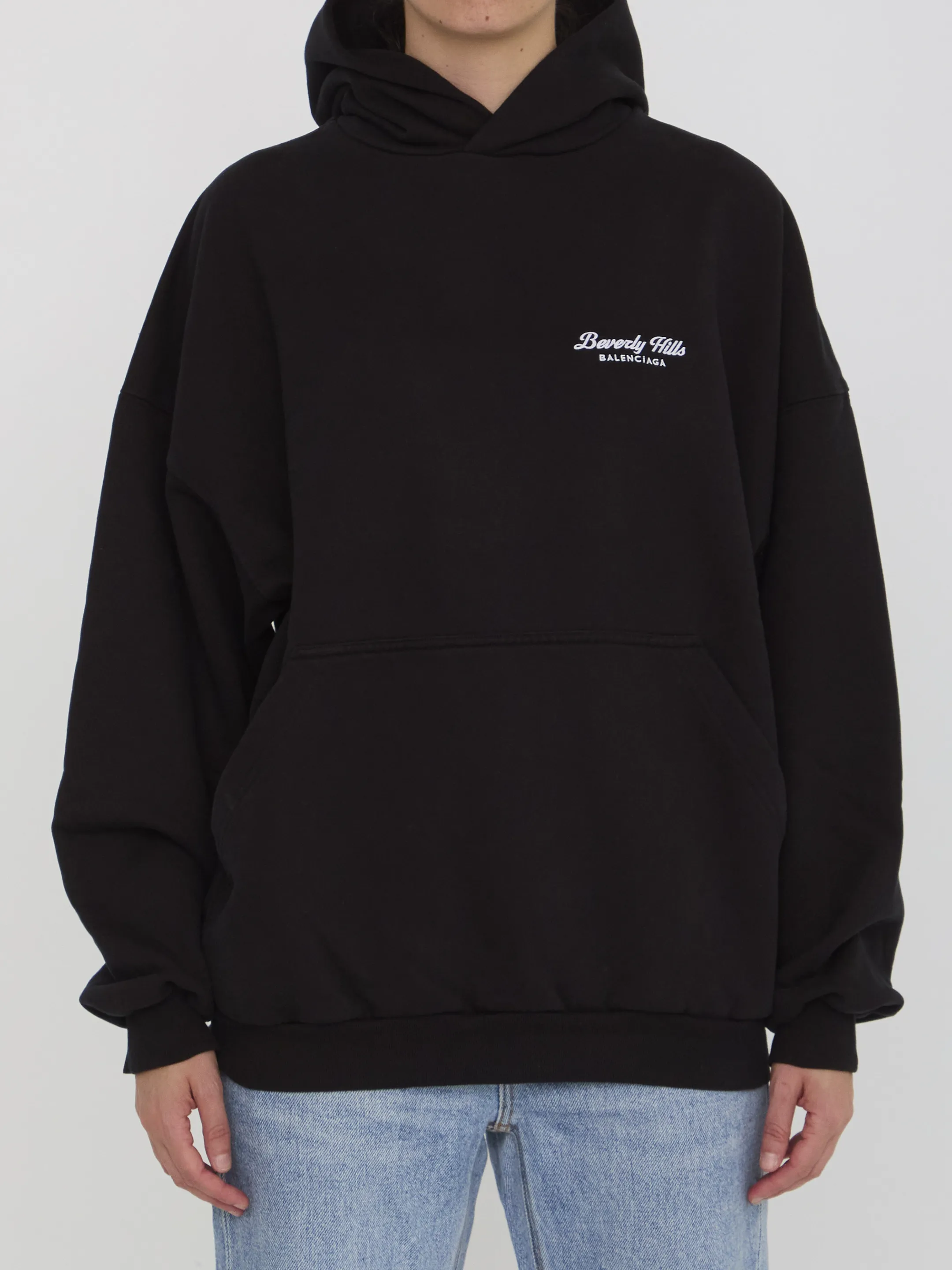 BALENCIAGA  |Beverly Hills Hoodie Oversized in Black/white