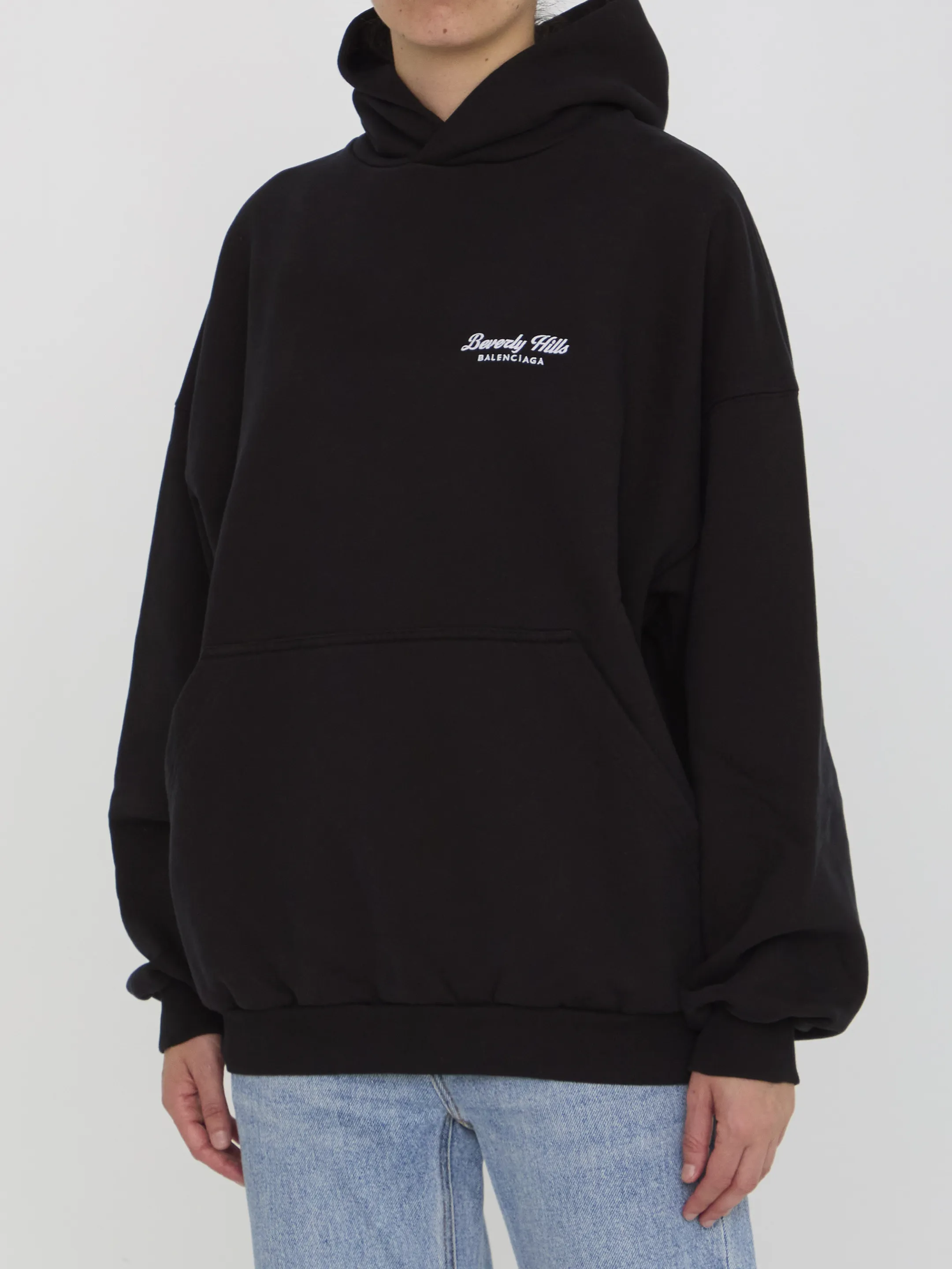 BALENCIAGA  |Beverly Hills Hoodie Oversized in Black/white