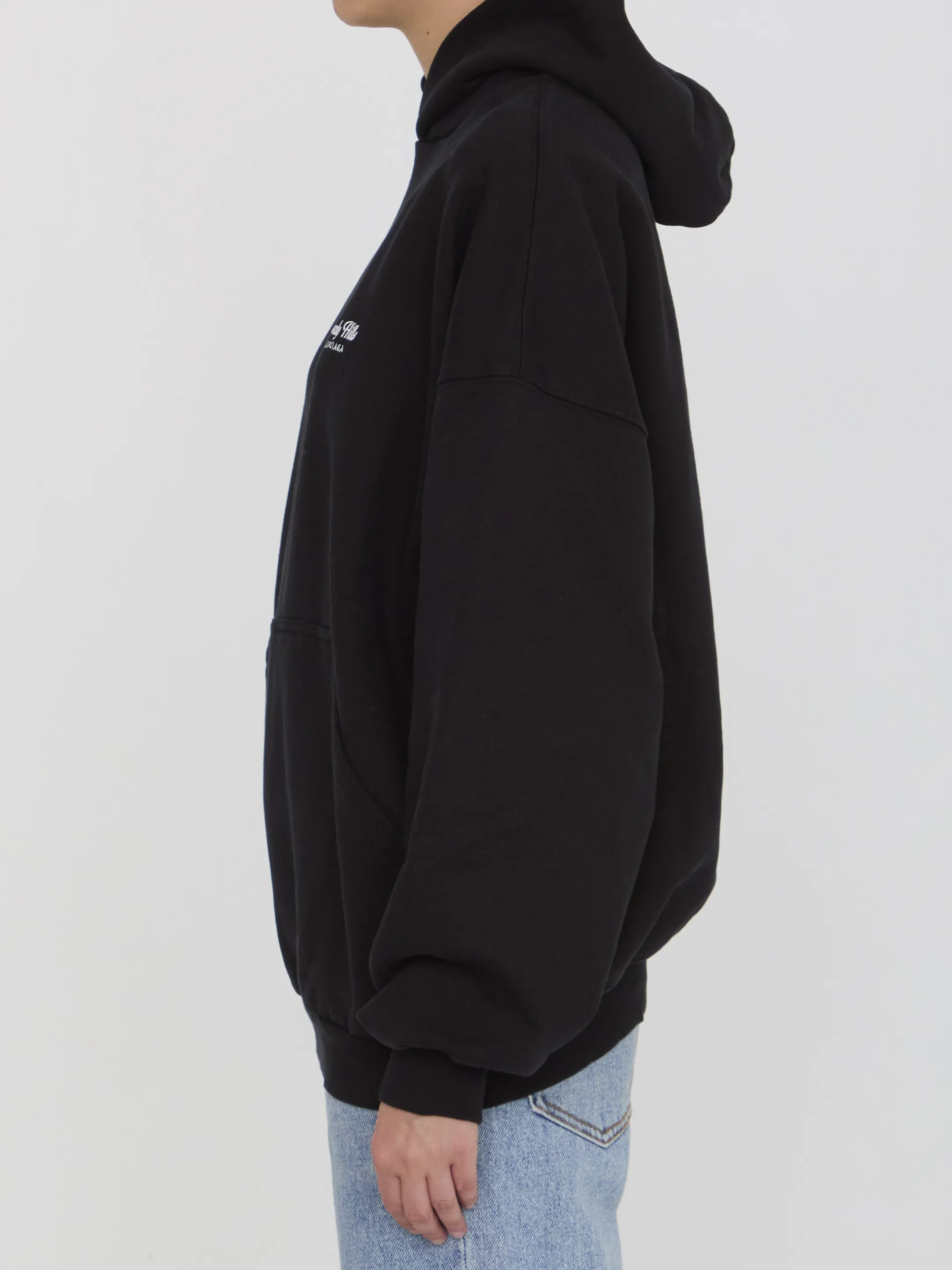 BALENCIAGA  |Beverly Hills Hoodie Oversized in Black/white