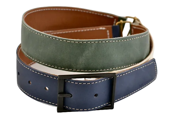 Belt | narrow | Mixed leather linked