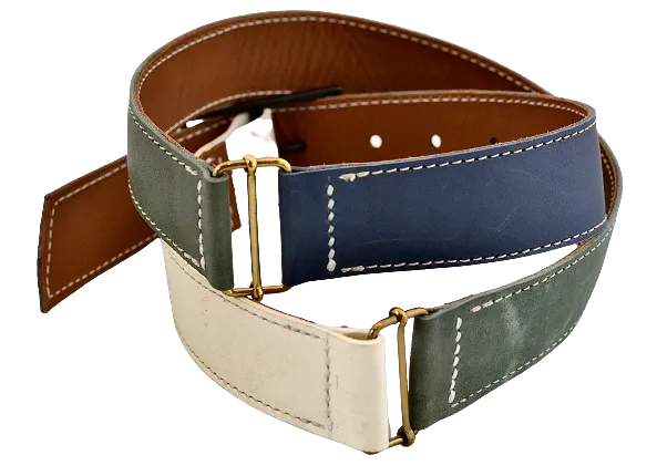 Belt | narrow | Mixed leather linked