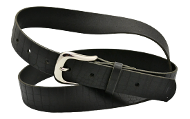 Belt | unstitched black narrow | croc print