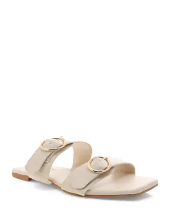 Billini white clay croc alaia slide