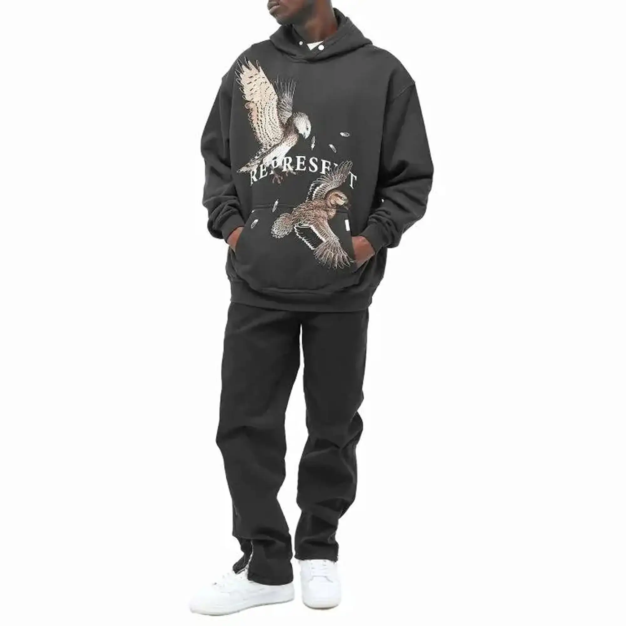 BIRDS OF PREY HOODIE 'OFF BLACK'