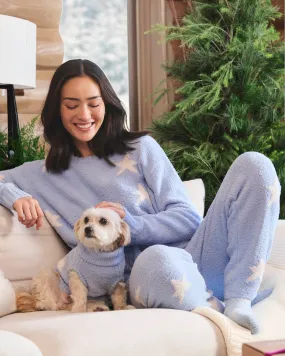 Blue Star Fuzzy Sweater PJ Set