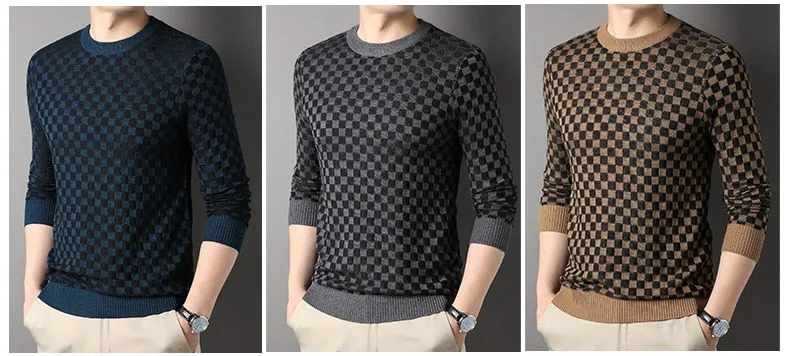 Casual Style Men's Thick Winter Warm Knitted Cashmere Pullover Sweater