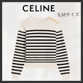 CELINE  |crew neck marinière sweater in cotton