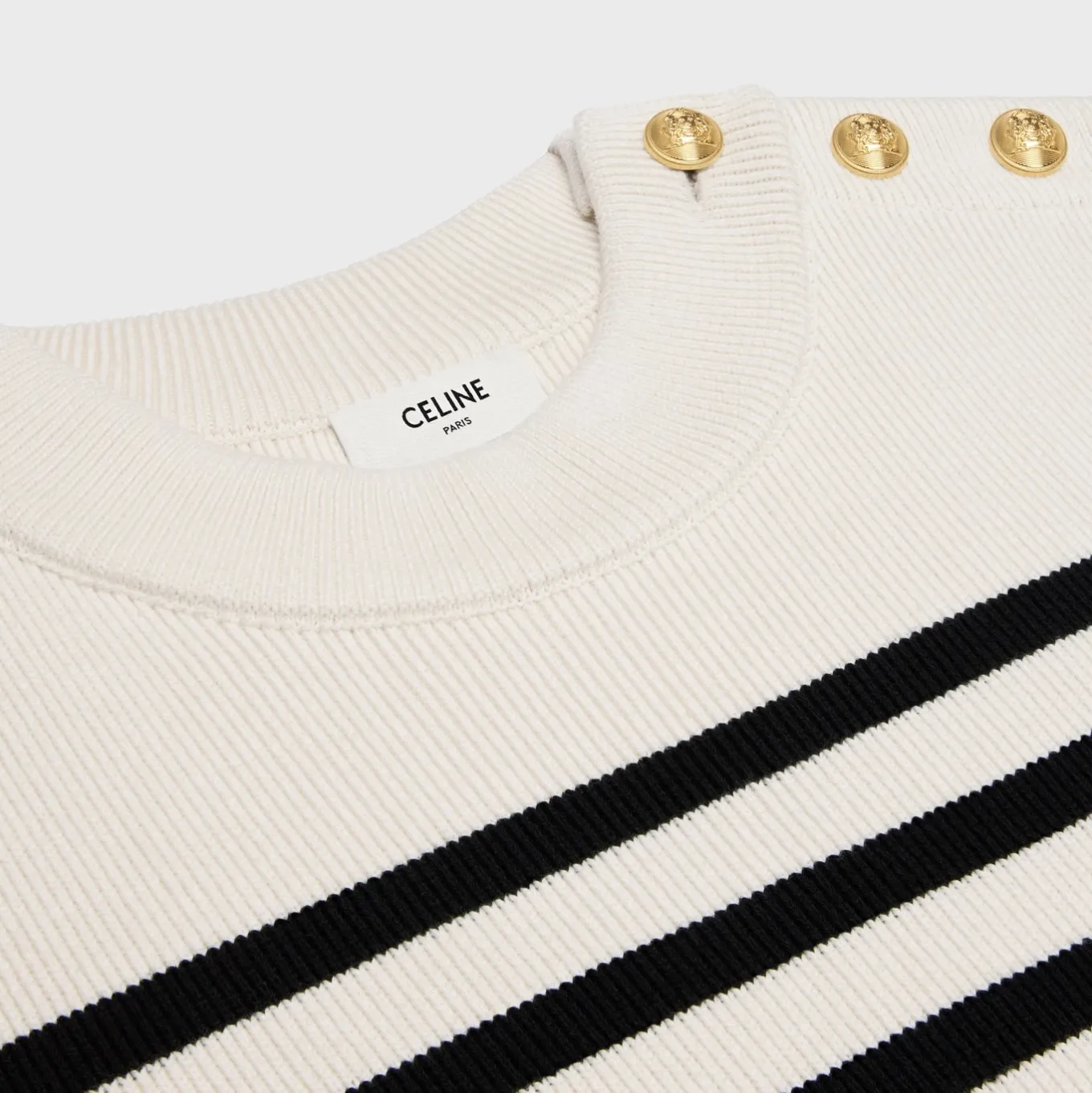 CELINE  |crew neck marinière sweater in cotton