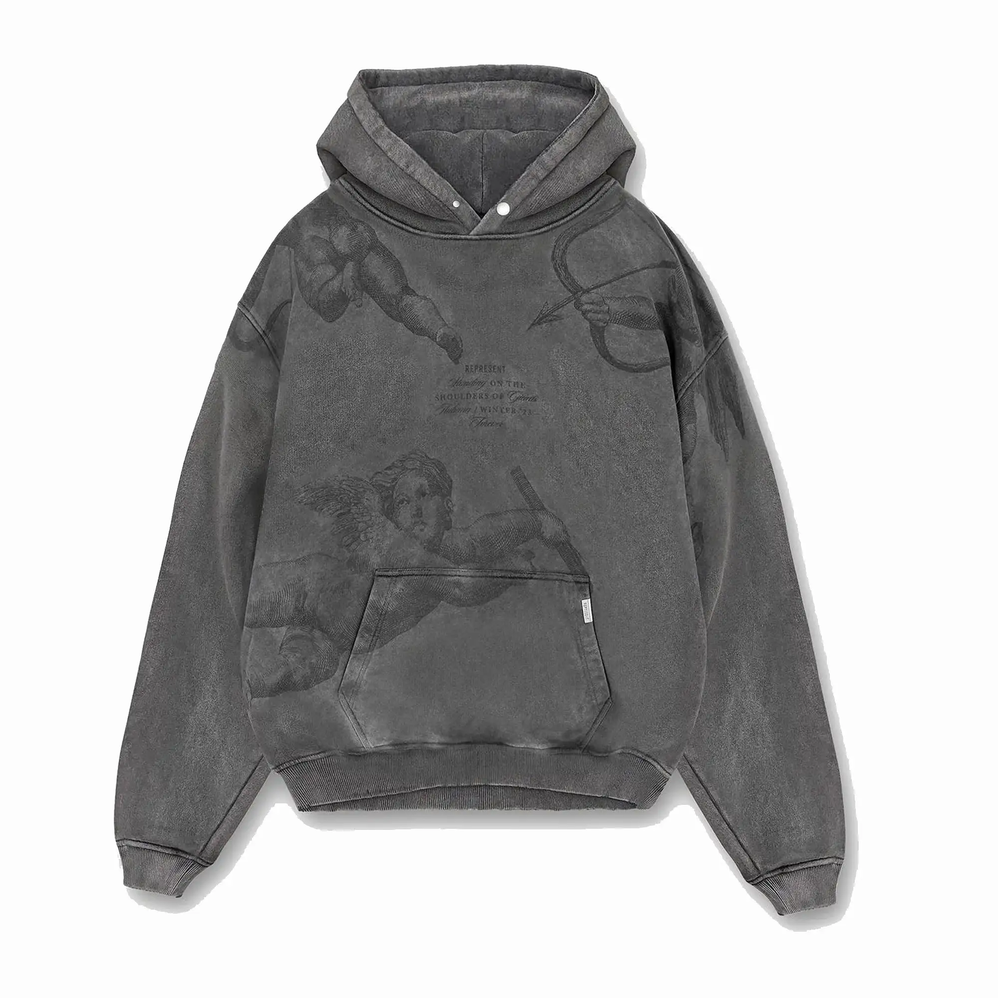 CHERUB ALL OVER HOODIE 'VINTAGE GREY'