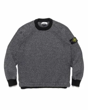 Color Sprayed Tape Crewneck Knit Black