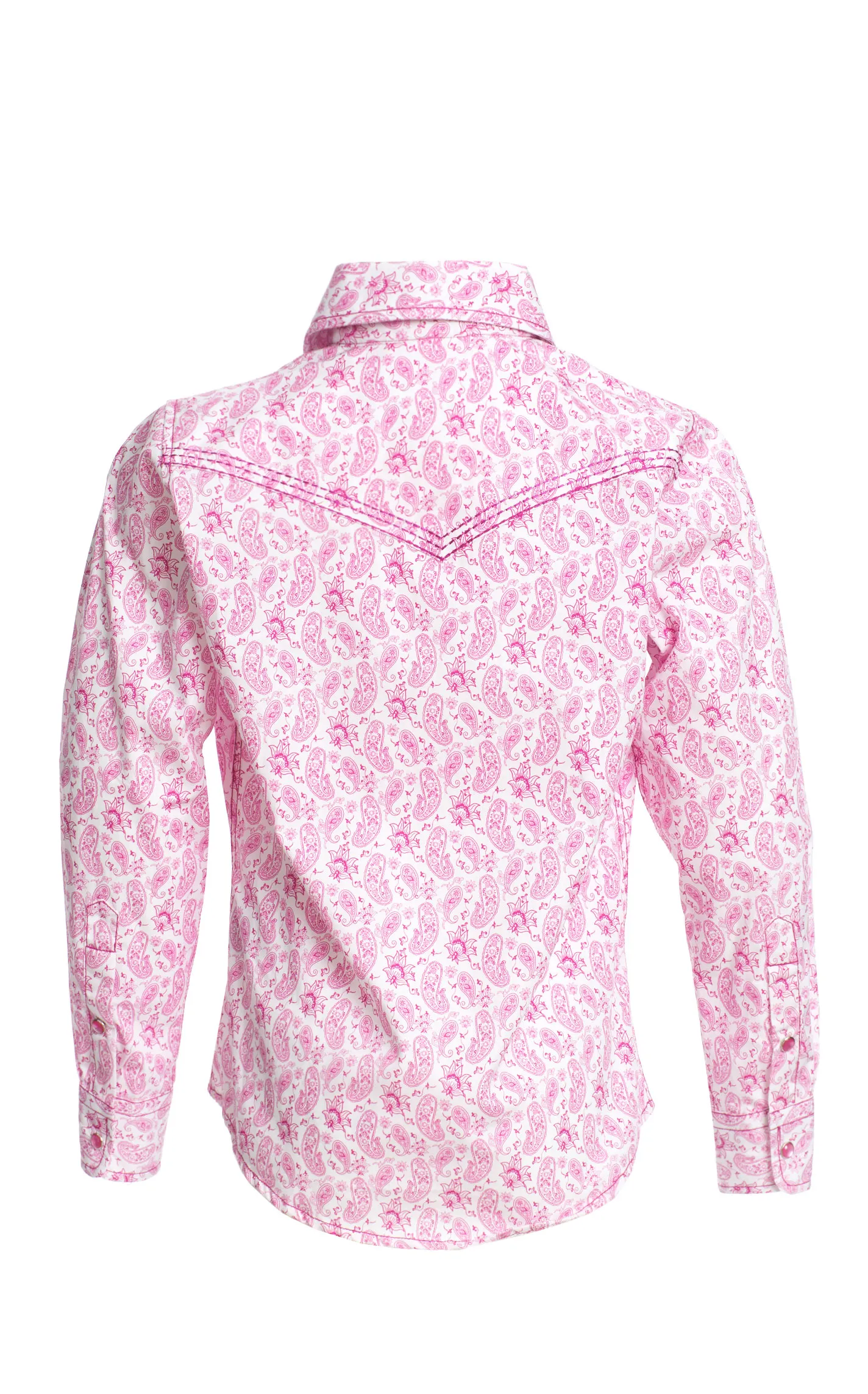 Cowgirl Hardware Girl's Fuchsia & White Paisley Long Sleeve Western Shirt