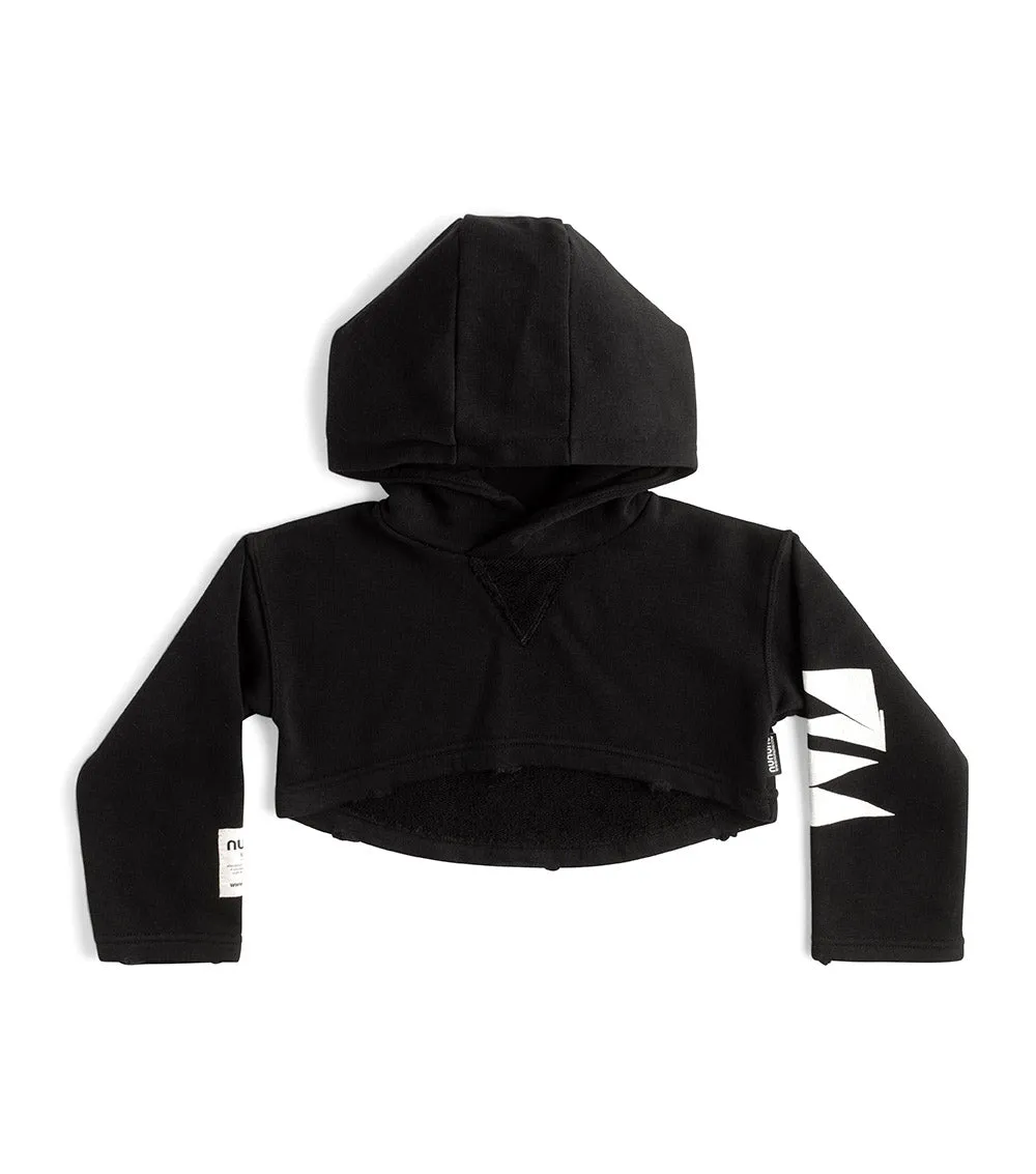 cropped hi-lo hoodie