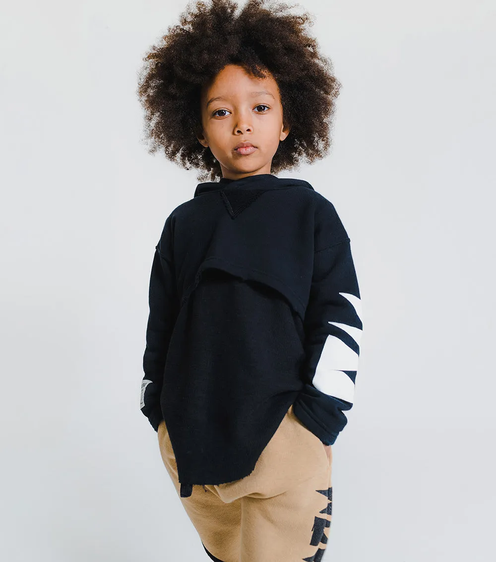 cropped hi-lo hoodie