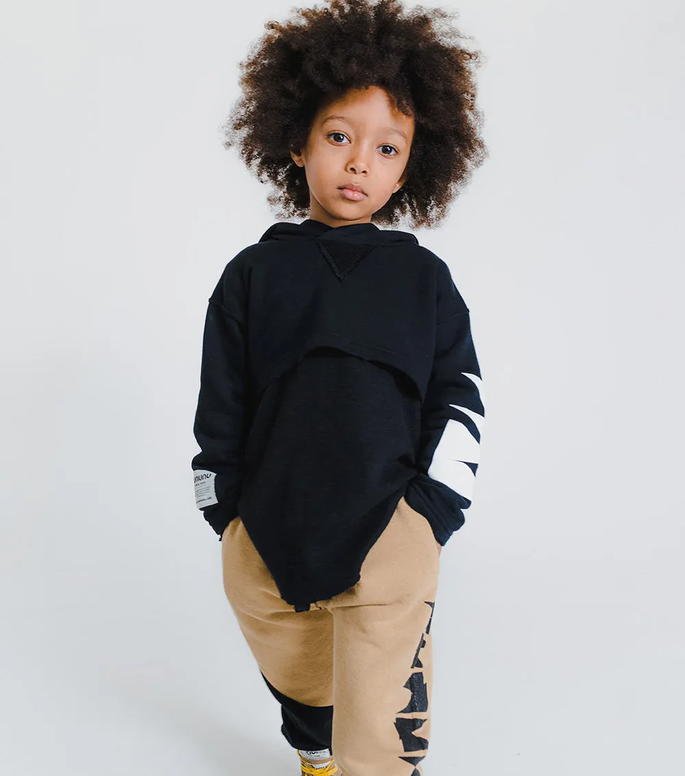 cropped hi-lo hoodie