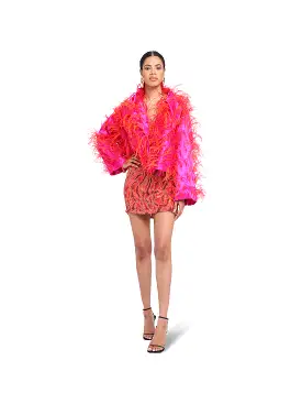 Dami Feather Cropped Jacket