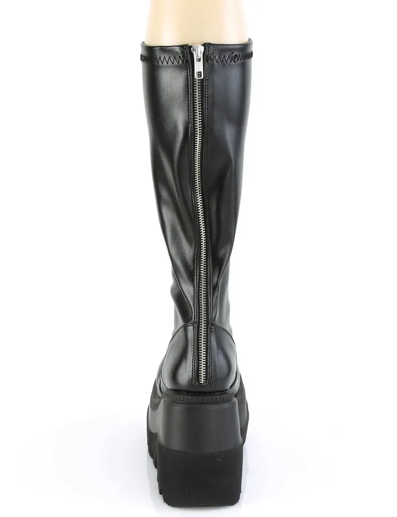 DEMONIA SHAKER 65 BOOTS - BLACK VEGAN LEATHER