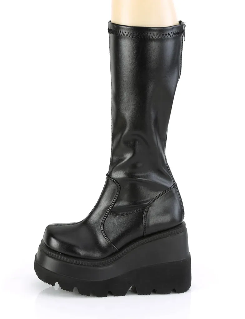 DEMONIA SHAKER 65 BOOTS - BLACK VEGAN LEATHER