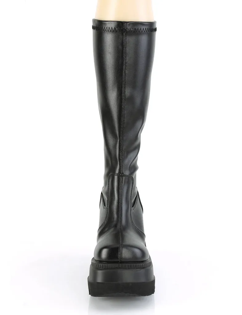 DEMONIA SHAKER 65 BOOTS - BLACK VEGAN LEATHER