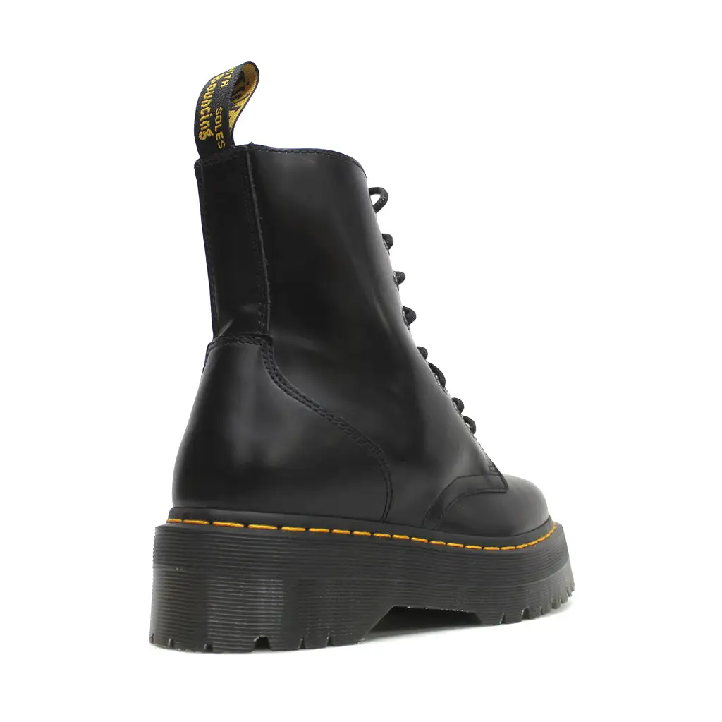 Dr. Martens Jadon Black Unisex Smooth Leather Mid-calf 8-eye Boots - UK 5