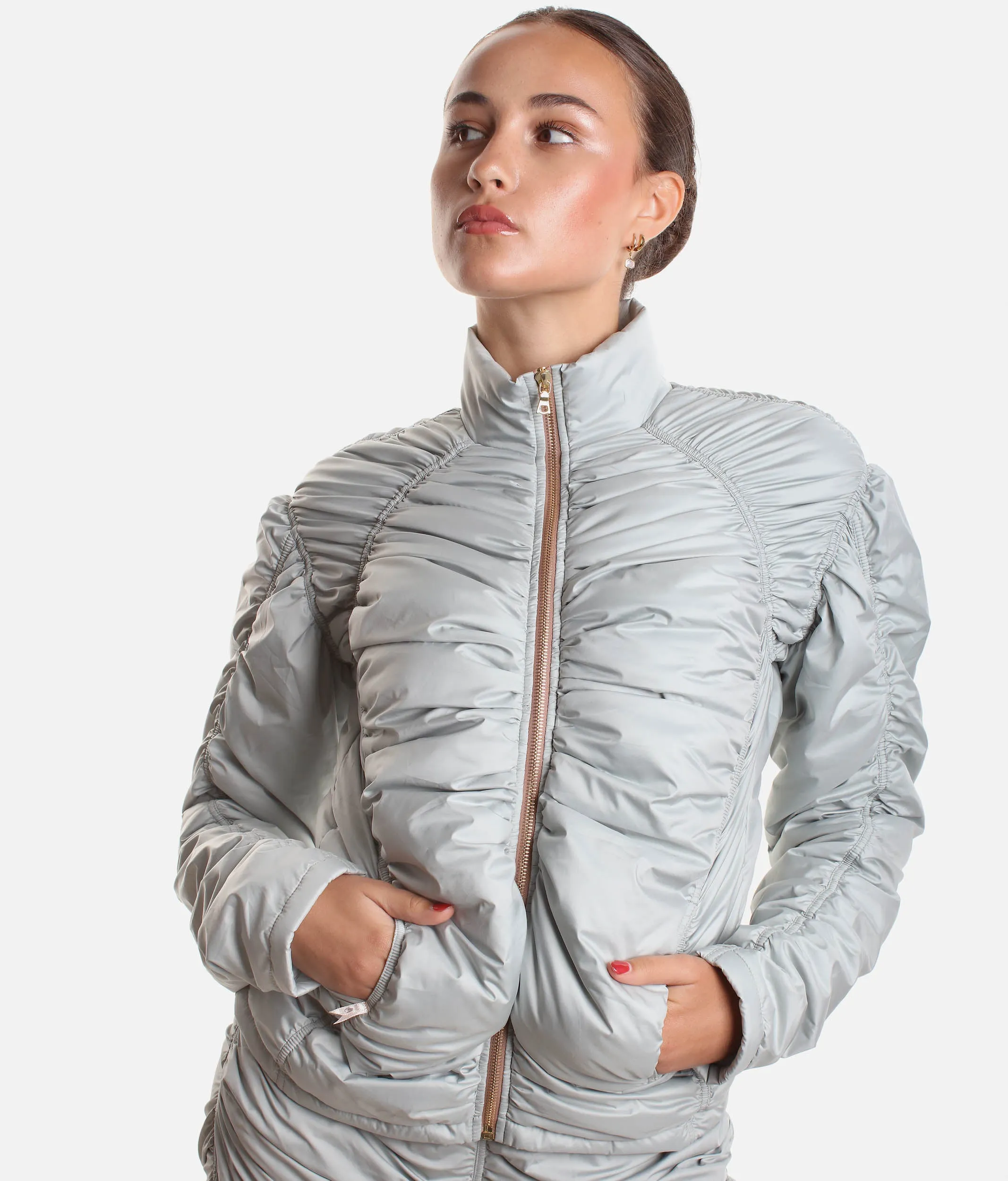 Draped Padded Jacket - PARA CUTE