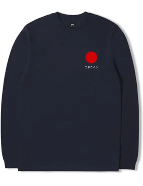 Edwin Japanese Sun Cotton Long Sleeve T-Shirt Navy Blazer