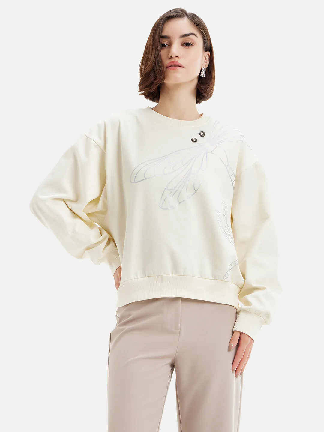 Embellished Dragonfly Sweatshirt