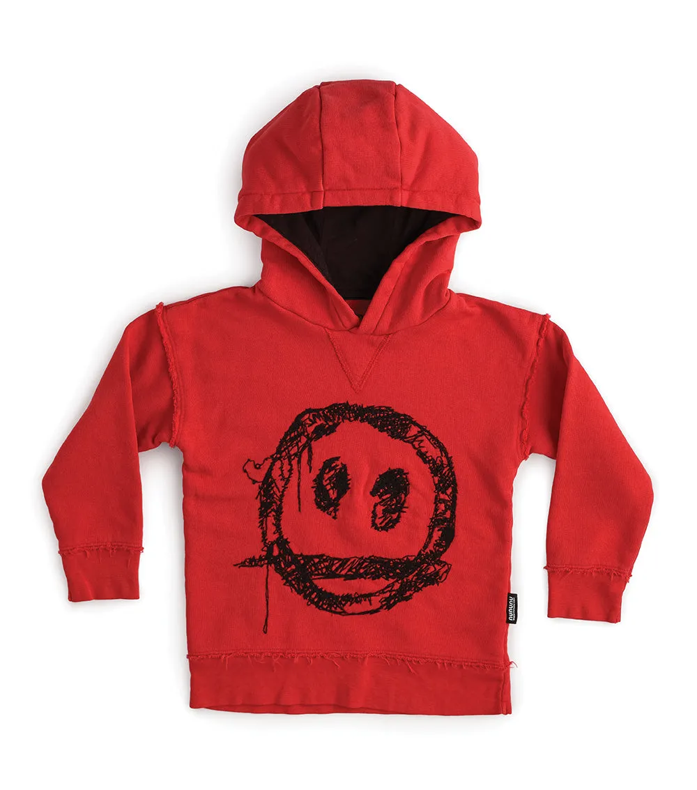 embroide sprayed smile hoodie