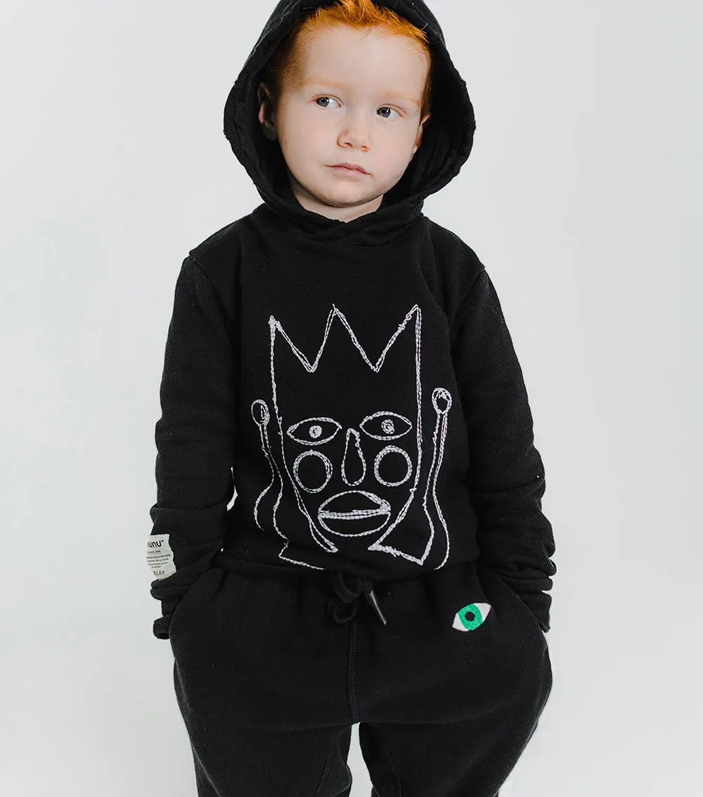 embroidered crown jester hoodie