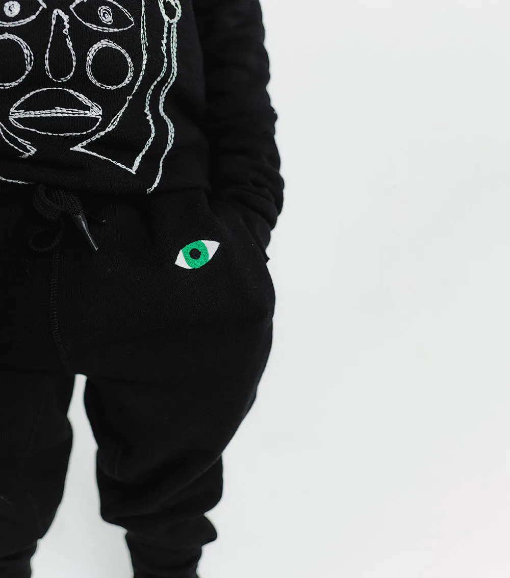 embroidered crown jester hoodie