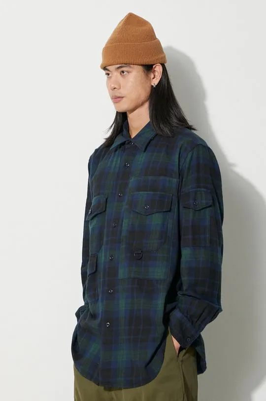 Engineered Garments cotton shirt Trail Shirt men's black color 23F1A026.ES055