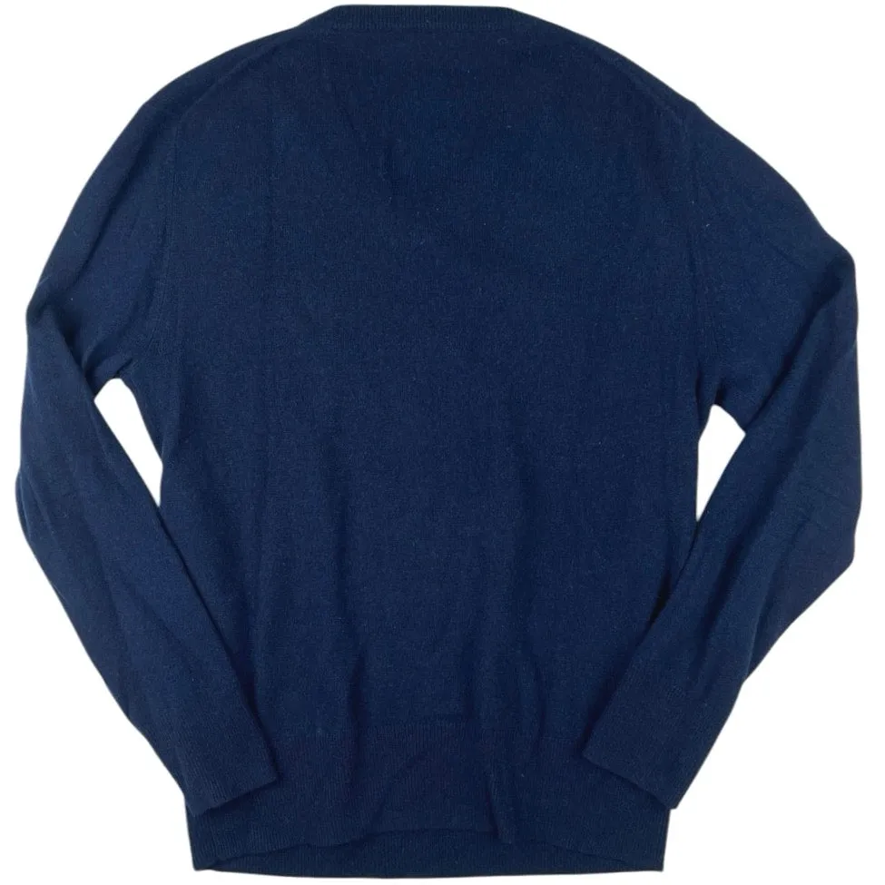 Everlane Men's Blue Cashmere Knit V-neck Long Sleeve Pullover Sweater Top Size S