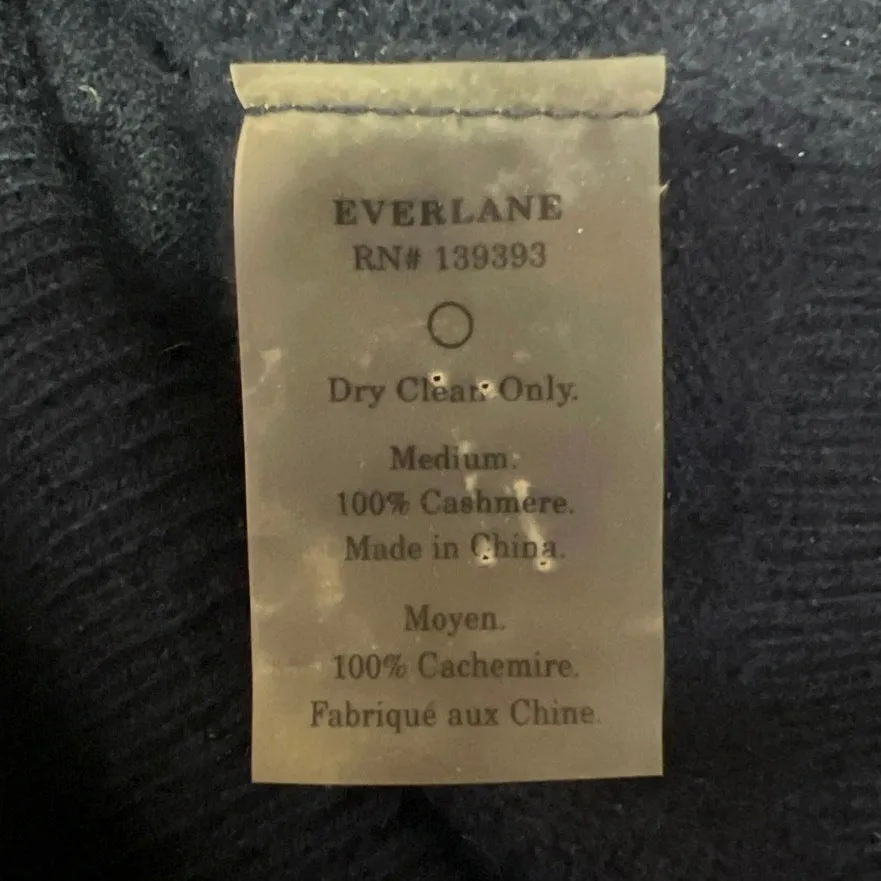 Everlane Men's Blue Cashmere Knit V-neck Long Sleeve Pullover Sweater Top Size S