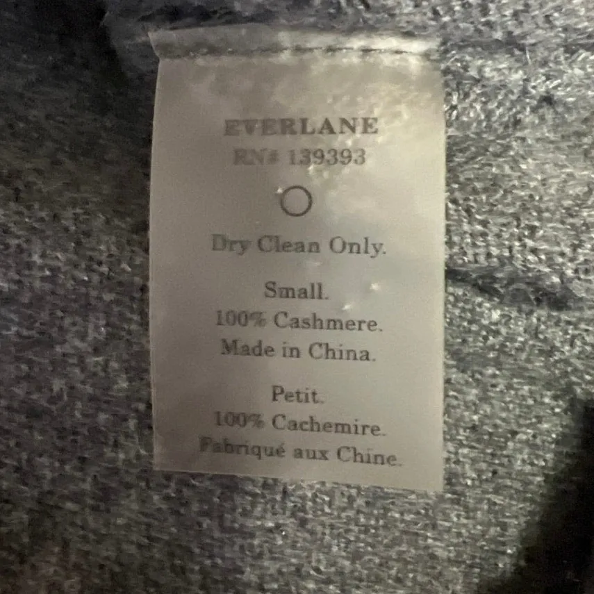 Everlane Men's Gray Cashmere Knit V-neck Long Sleeve Pullover Sweater Top Size S