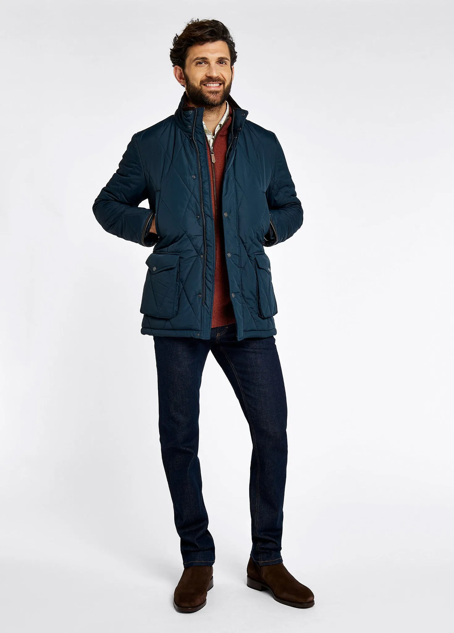 Farmley Men’s Quilted Jacket - Navy