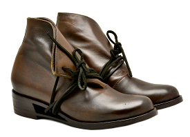 Foldover boot negative wedge |  Brown | Calf