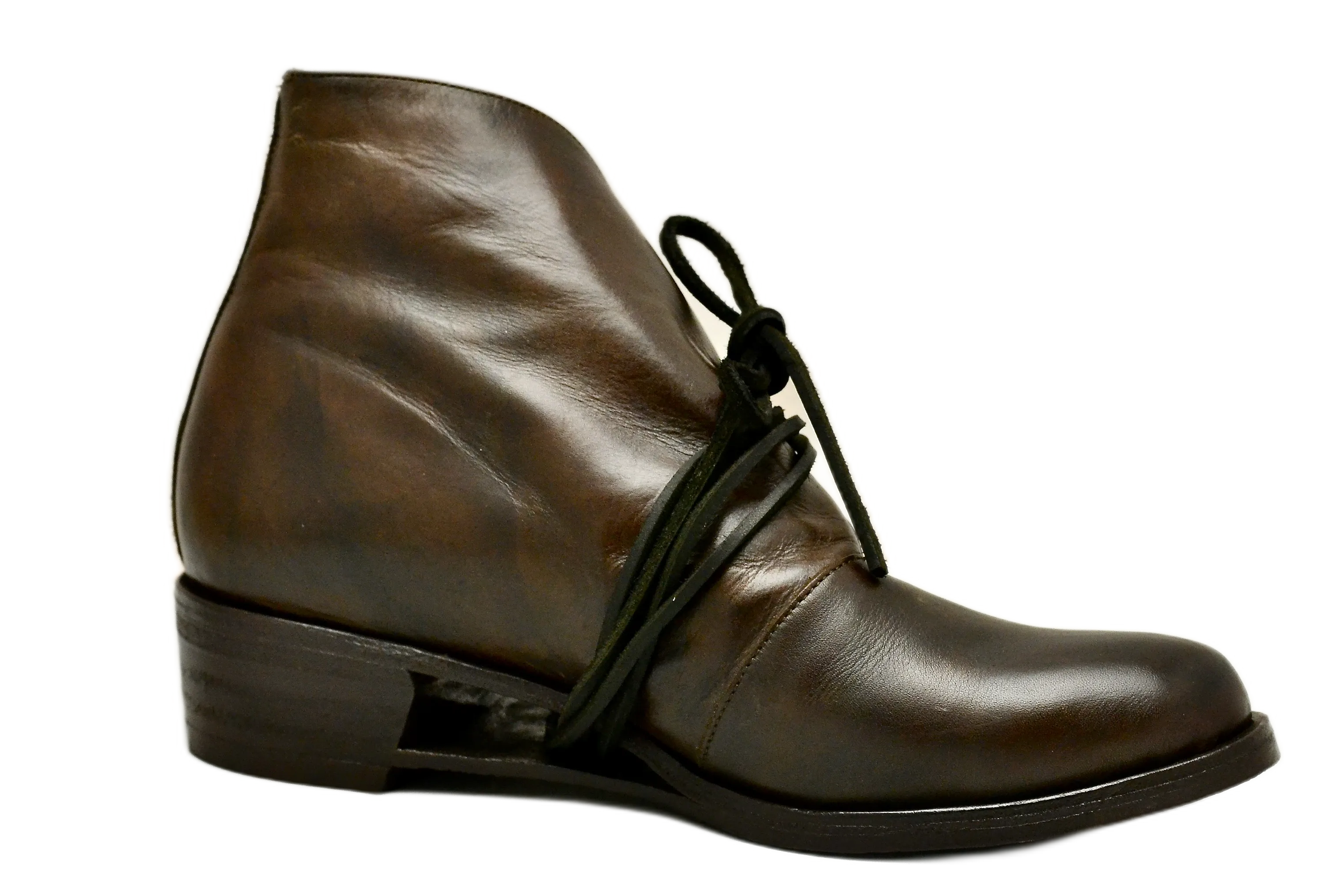 Foldover boot negative wedge |  Brown | Calf