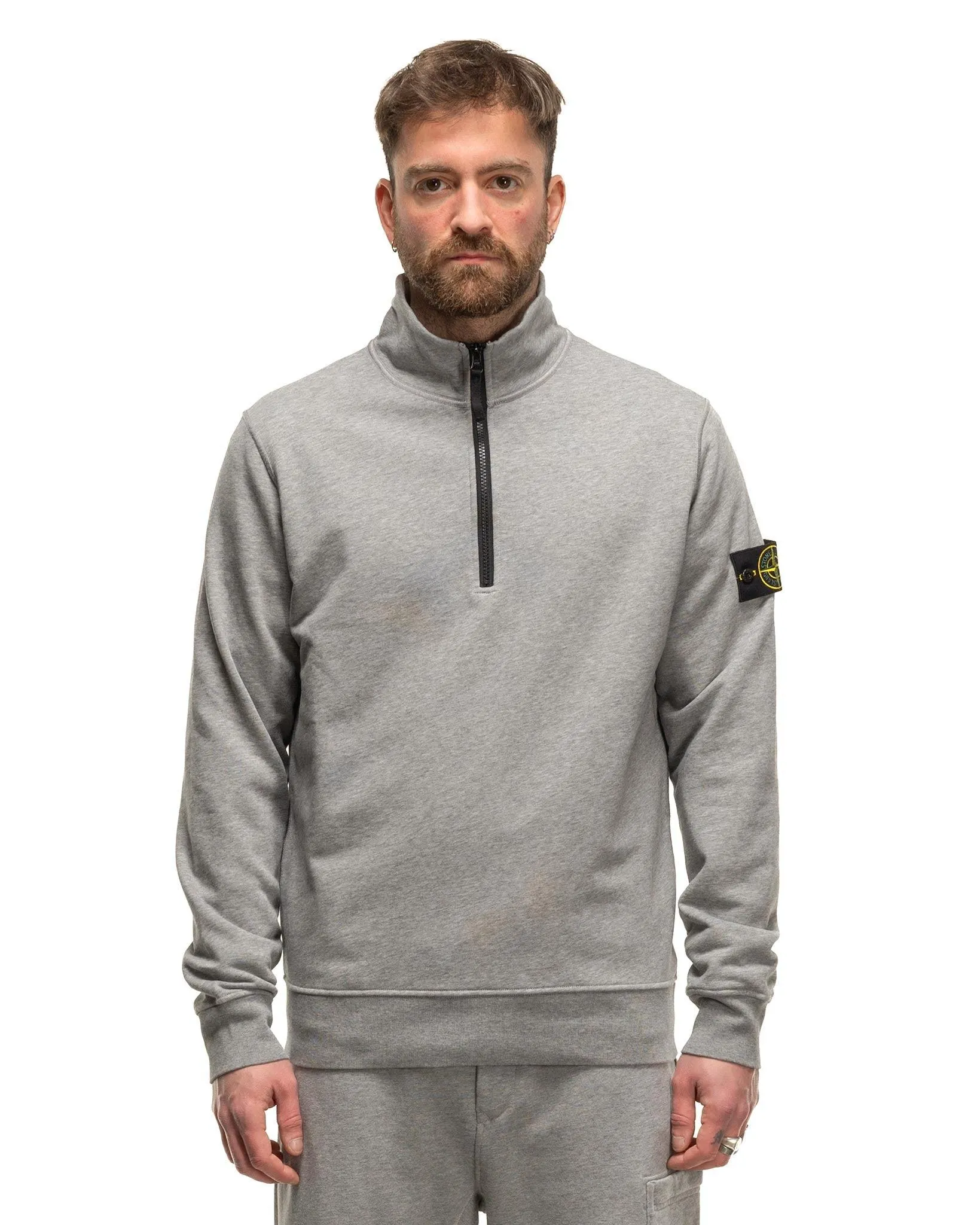 Half-Zipper Sweatshirt Melange Grey