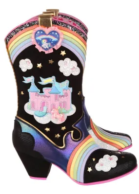 Irregular Choice x My Little Pony Rainbow Bridge Cowboy Boots Black