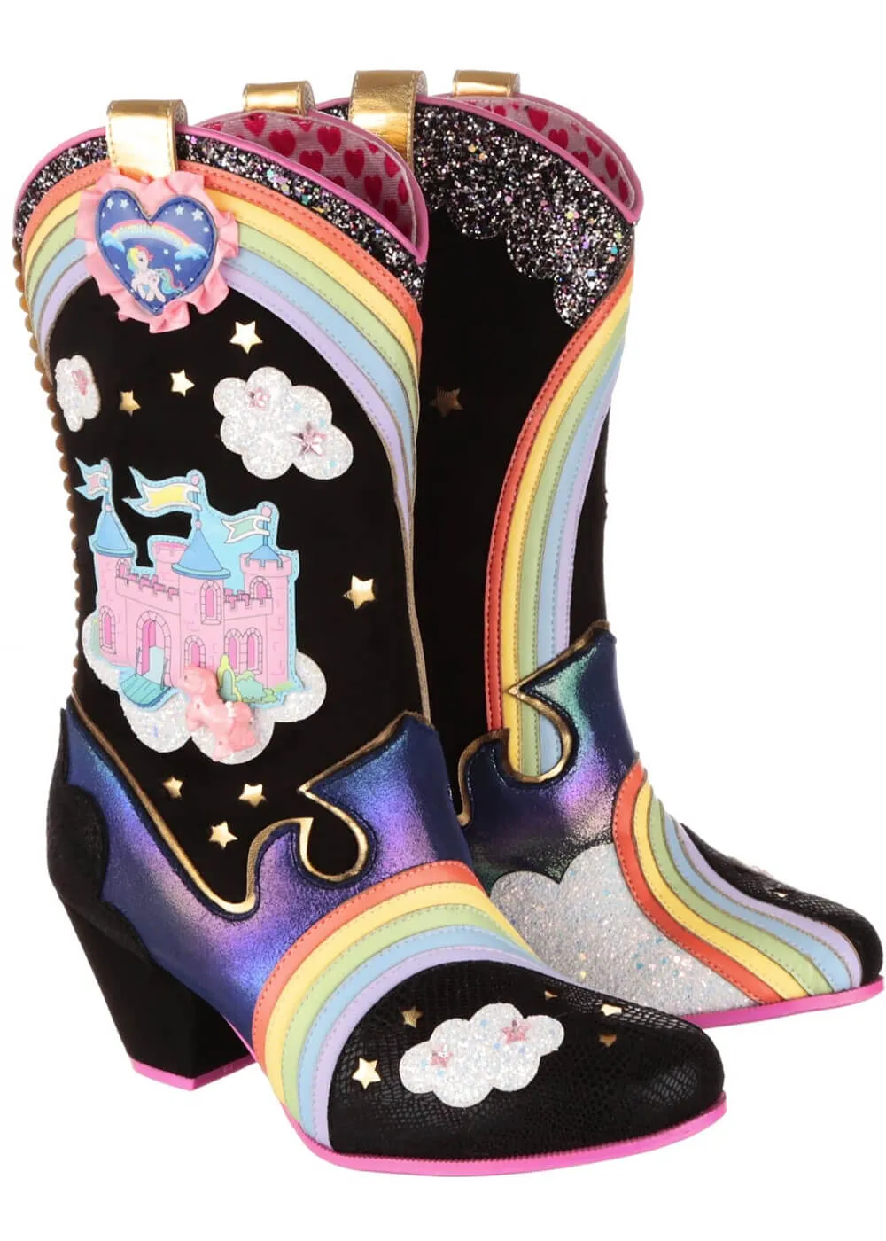 Irregular Choice x My Little Pony Rainbow Bridge Cowboy Boots Black