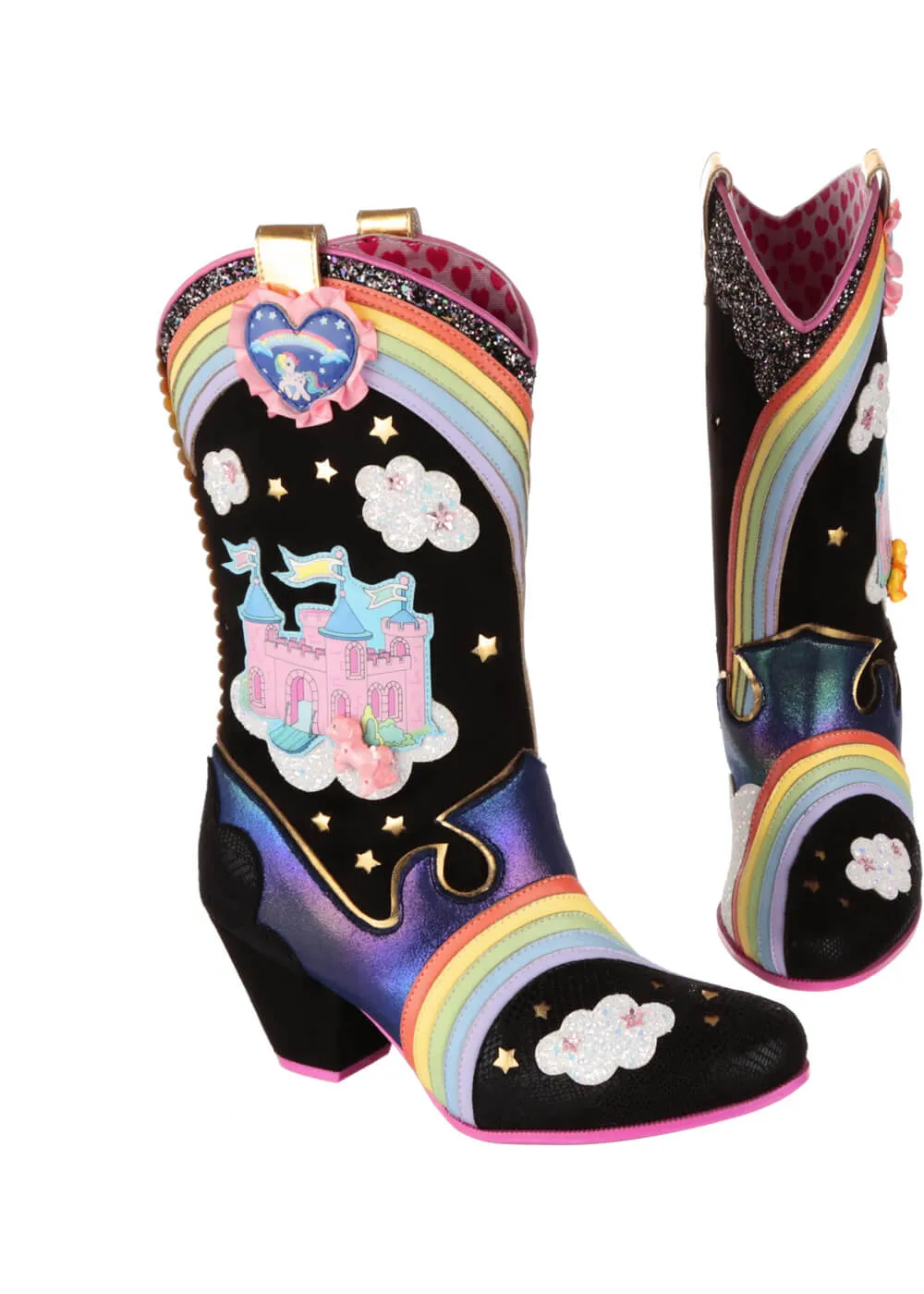 Irregular Choice x My Little Pony Rainbow Bridge Cowboy Boots Black