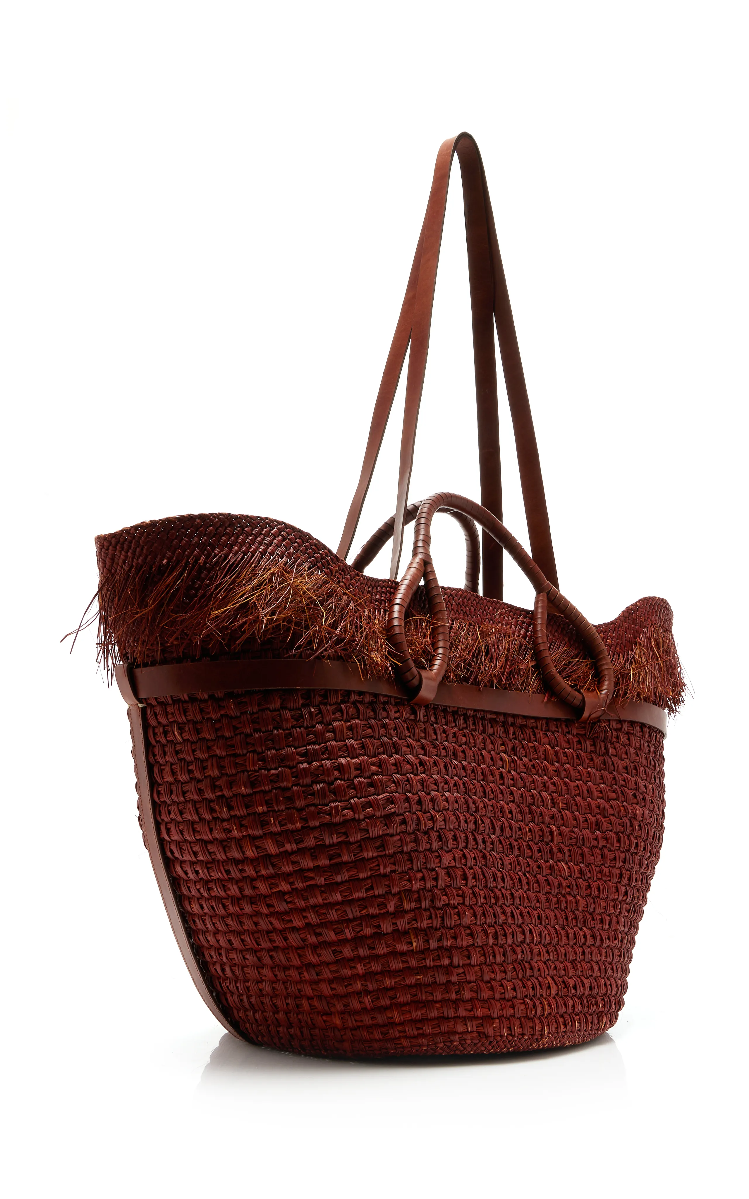 Johanna Ortiz Tropical Enclave Fringed Raffia Tote Bag