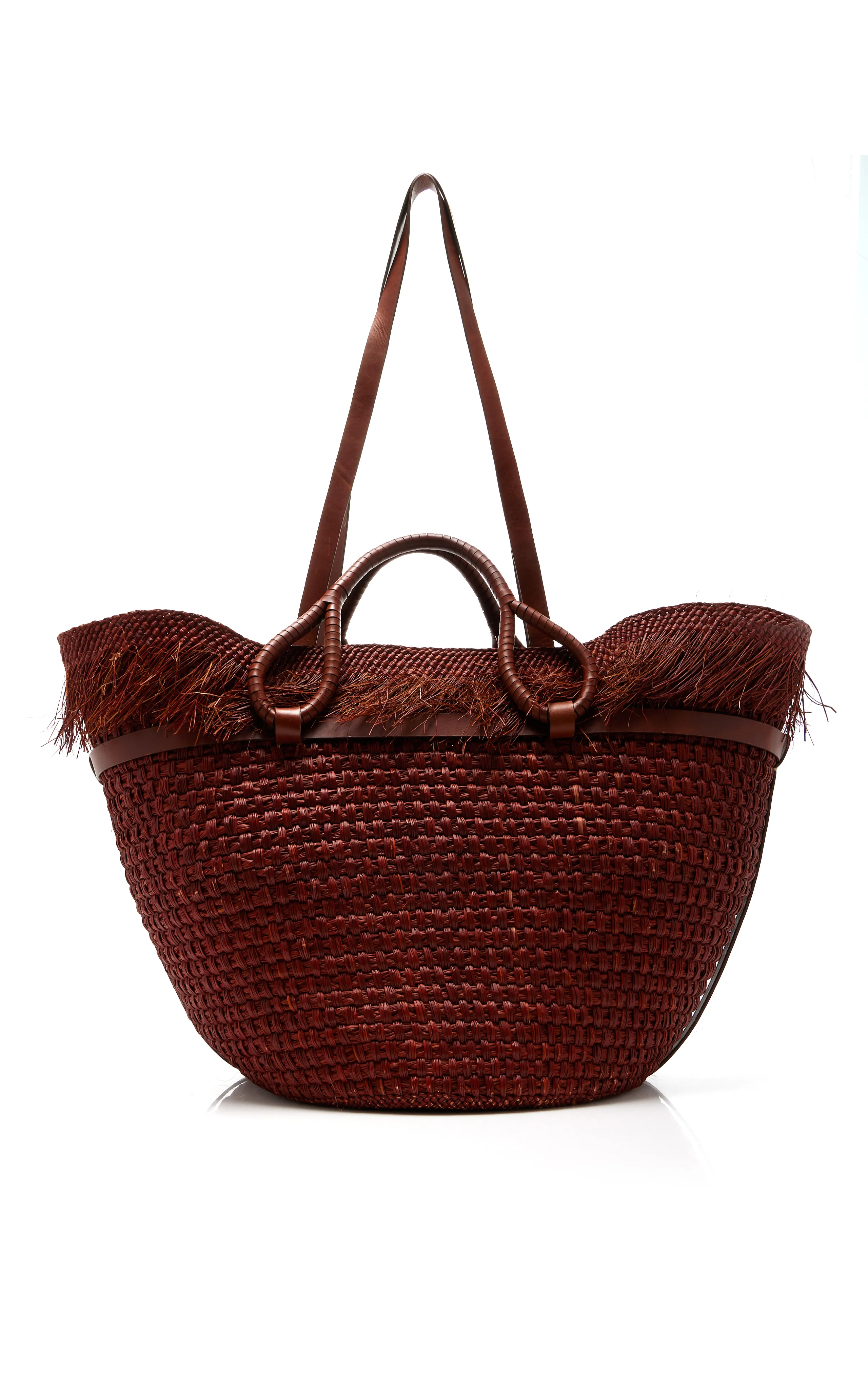 Johanna Ortiz Tropical Enclave Fringed Raffia Tote Bag