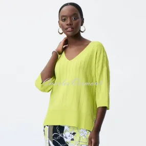 Joseph Ribkoff V-Neck Lightweight Sweater Top - Style 231944 (Exotic Lime)