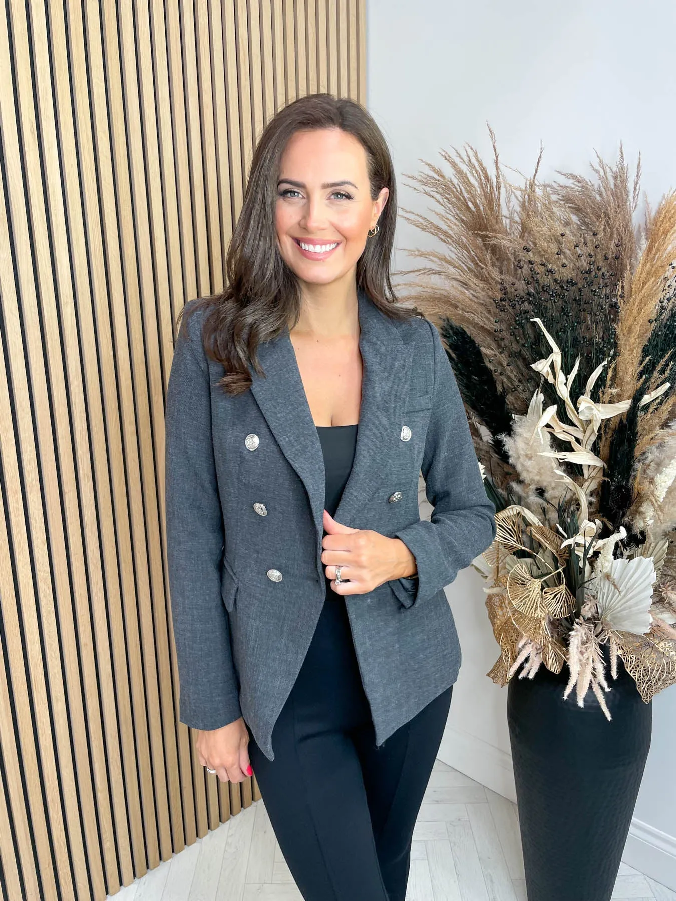 Kendall Luxe Blazer - Charcoal