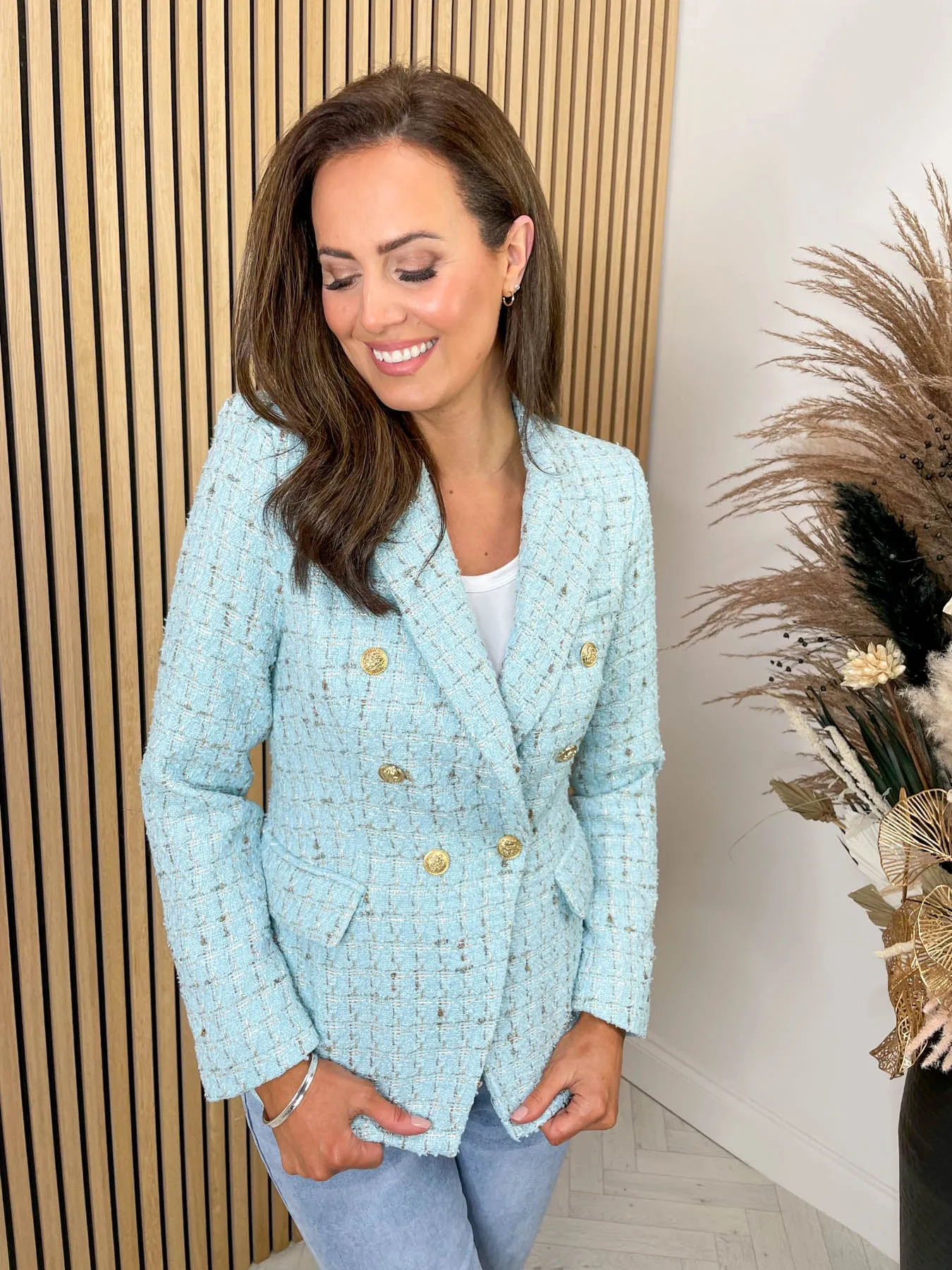 Kendall Tweed Luxe Blazer - Baby Blue