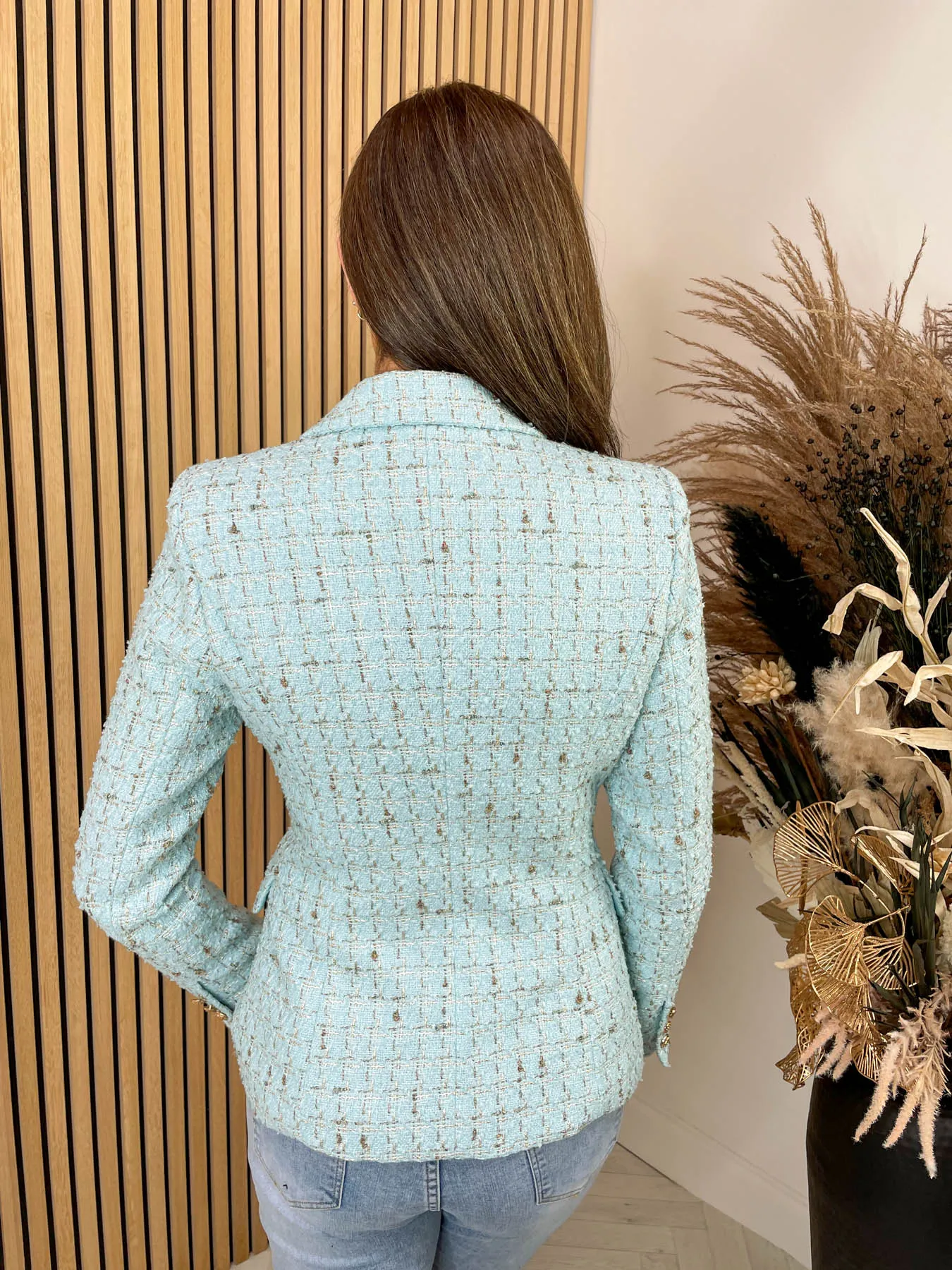 Kendall Tweed Luxe Blazer - Baby Blue